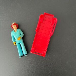 Fisher-Price Adventure People. Red Stretcher with Blue Rescue Figure